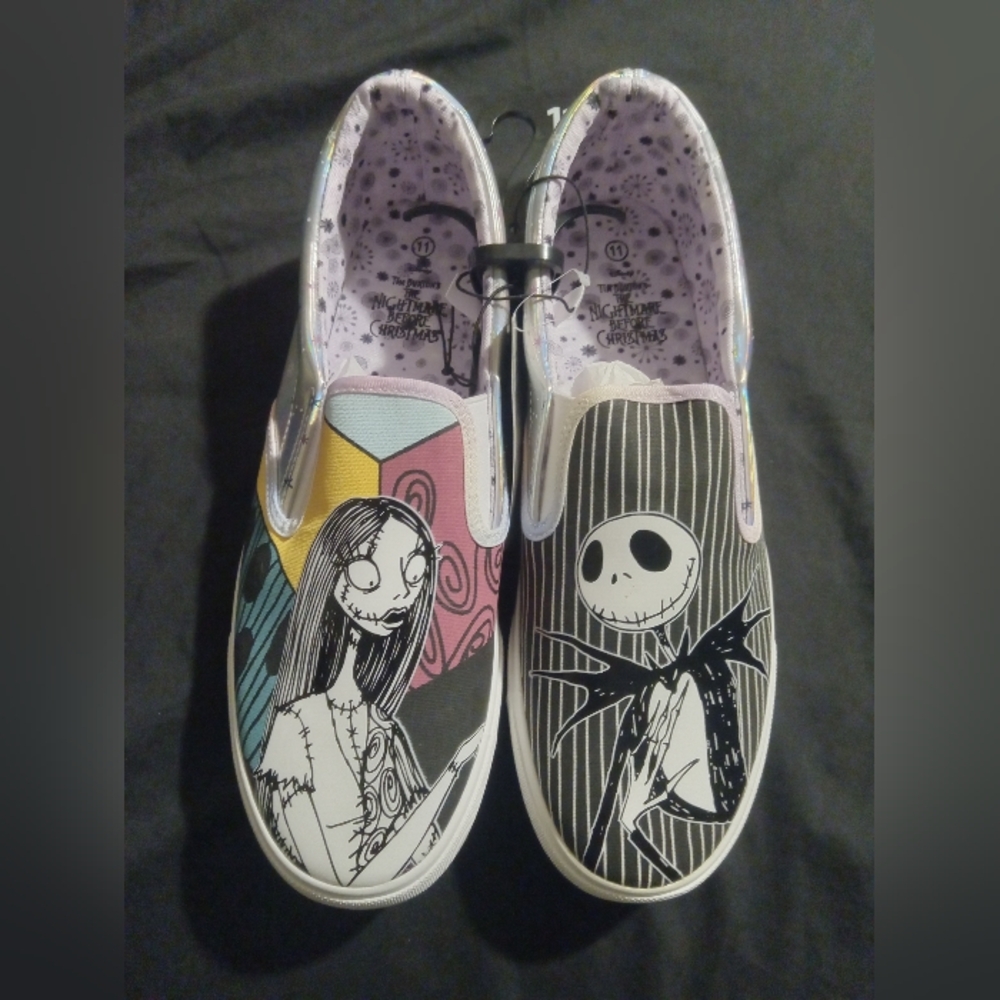 NEW Nightmare Before Christmas Slip-on Shoes women's size 11 Fits Mens 10
